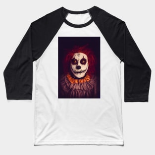 A Creepy, Scary Clown Baseball T-Shirt